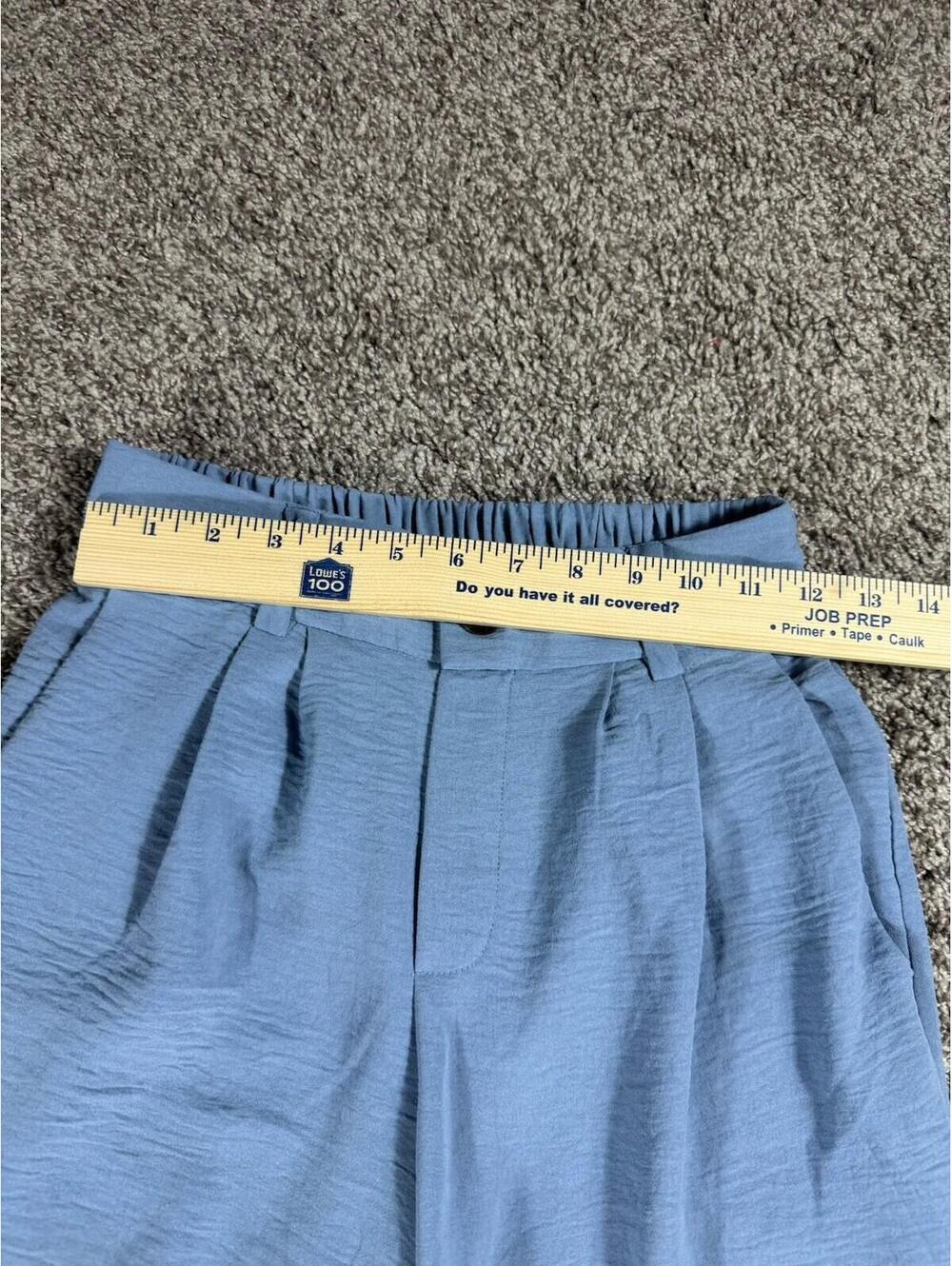 Tullea Women’s Light Blue Wide Leg High Rise Pants Casual Flowy Pull On Pockets - Picture 6 of 8